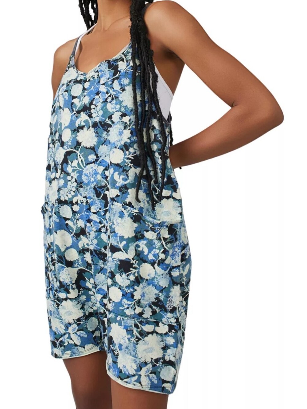 Free People Movement Printed Hot Shot Forest Floral Combo Romper